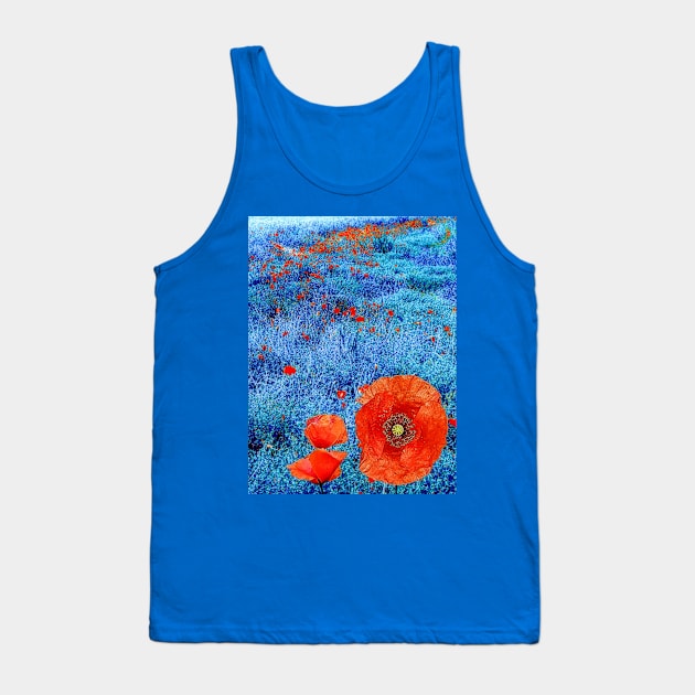 Blue Field Poppies Tank Top by danieljanda